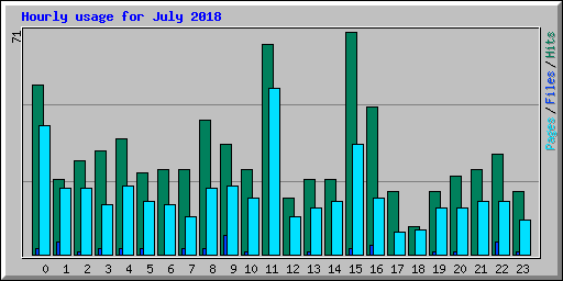 Hourly usage for July 2018