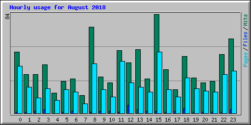 Hourly usage for August 2018