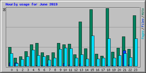 Hourly usage for June 2019