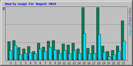 Hourly usage for August 2019
