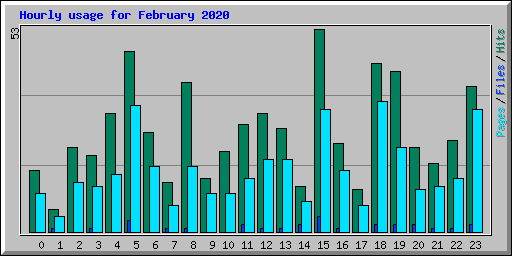 Hourly usage for February 2020