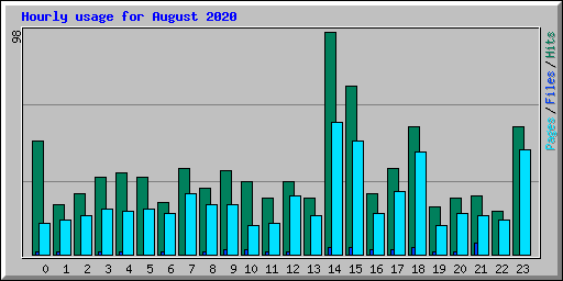 Hourly usage for August 2020