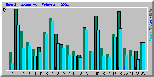 Hourly usage for February 2021