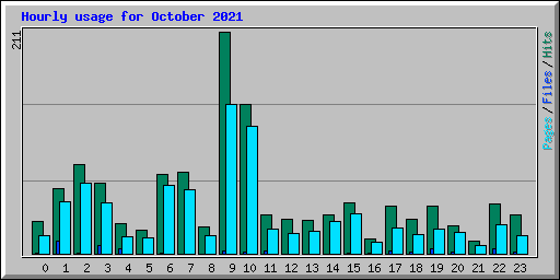 Hourly usage for October 2021
