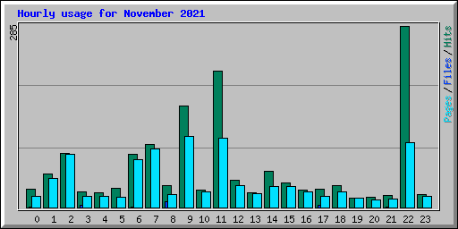 Hourly usage for November 2021