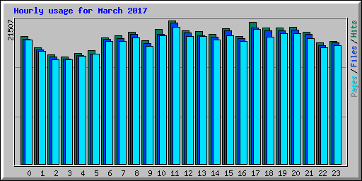 Hourly usage for March 2017