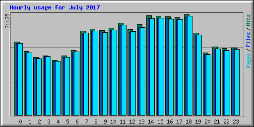Hourly usage for July 2017