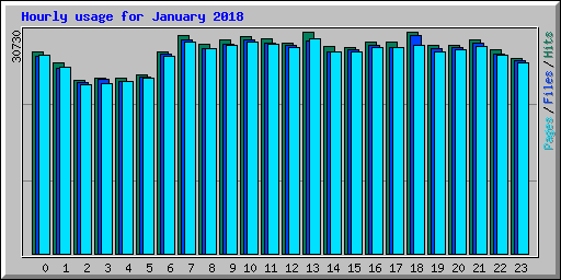 Hourly usage for January 2018