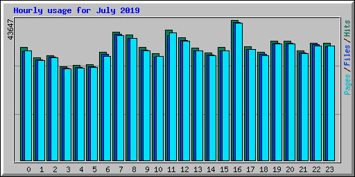 Hourly usage for July 2019