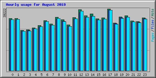 Hourly usage for August 2019