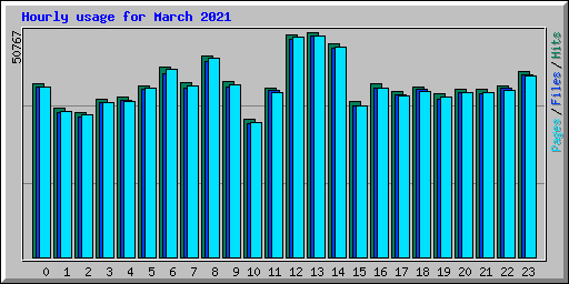 Hourly usage for March 2021