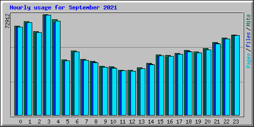Hourly usage for September 2021