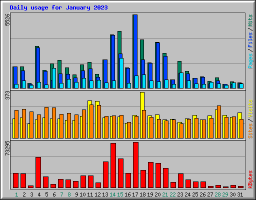 Daily usage for January 2023