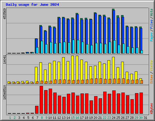 Daily usage for June 2024