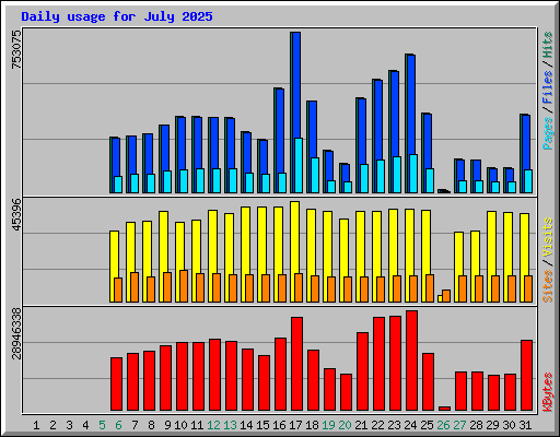 Daily usage for July 2025