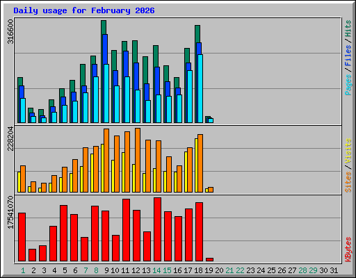 Daily usage for February 2026