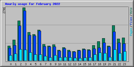 Hourly usage for February 2022