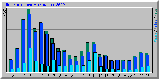 Hourly usage for March 2022