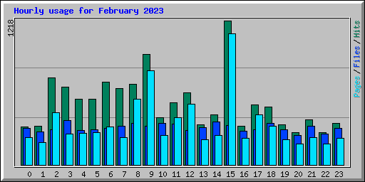 Hourly usage for February 2023