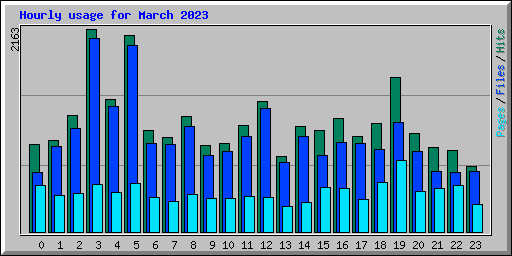 Hourly usage for March 2023