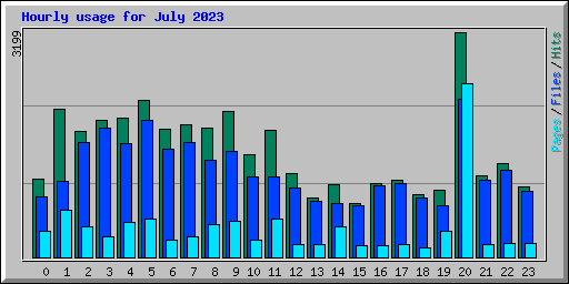 Hourly usage for July 2023