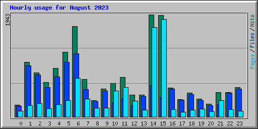 Hourly usage for August 2023