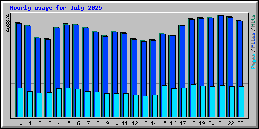 Hourly usage for July 2025