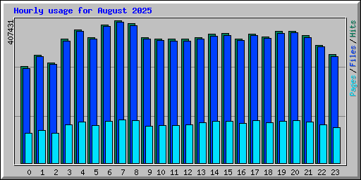 Hourly usage for August 2025