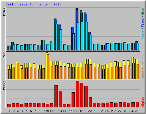 Daily usage for January 2023