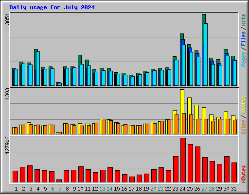 Daily usage for July 2024