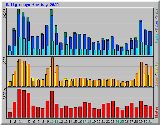 Daily usage for May 2025