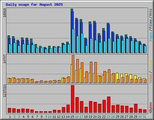 Daily usage for August 2025