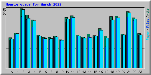 Hourly usage for March 2022