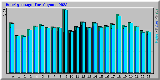 Hourly usage for August 2022