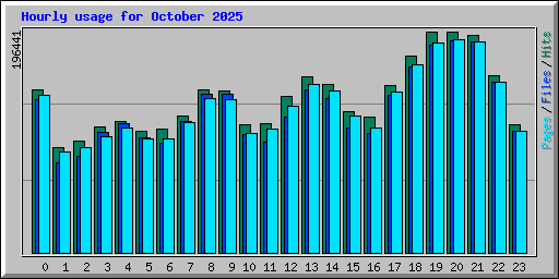 Hourly usage for October 2025