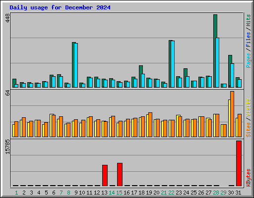 Daily usage for December 2024