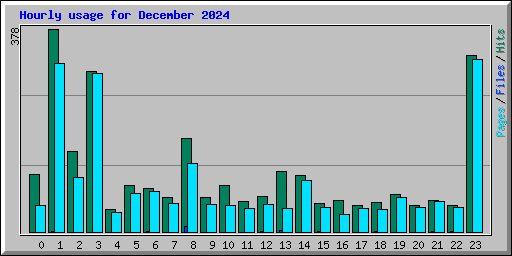 Hourly usage for December 2024