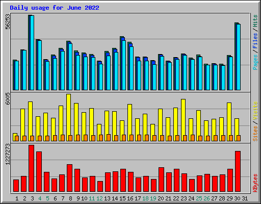 Daily usage for June 2022