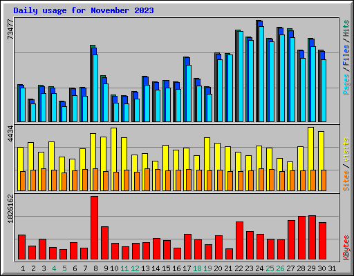 Daily usage for November 2023