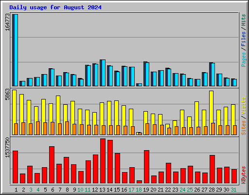 Daily usage for August 2024