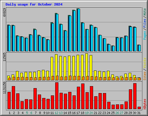 Daily usage for October 2024