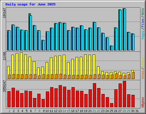 Daily usage for June 2025