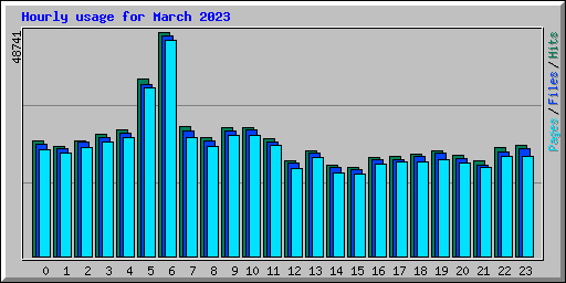 Hourly usage for March 2023