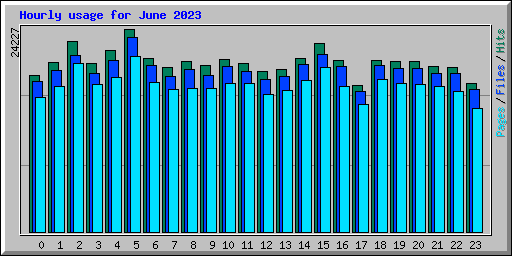 Hourly usage for June 2023