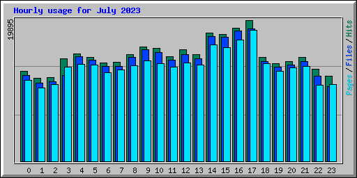 Hourly usage for July 2023