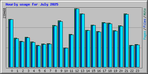 Hourly usage for July 2025