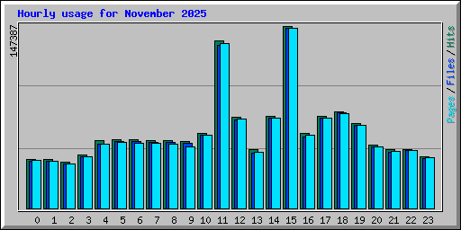 Hourly usage for November 2025