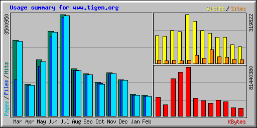 Usage summary for www.tigen.org